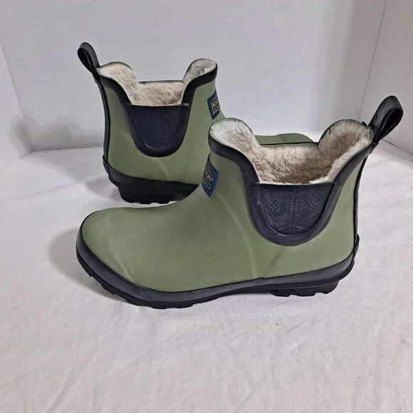 Pendleton Chelsea Boots Woman 7 Green Rubber Waterproof Lined Slip On Comfort - Picture 5 of 14